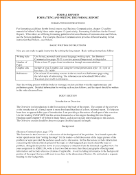 How To Write A Formal Report Format Cover Letter Format And