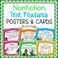 Nonfiction Text Features Posters And Cards
