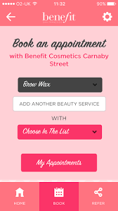 benefit cosmetics eyebrow loyalty app