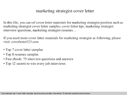 Marketing Strategist Cover Letter