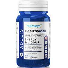 HealthyMan for Vigour and Energy formula - (60) Capsules Extra Strength  Testosterone Booster, Stamina, Strong Bones and