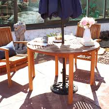 Meranti Wood Round Patio Dining Table