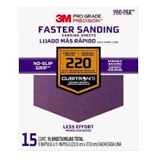 Pro Grade Precision 9 In X 11 In 220 Grit Fine Advanced Sanding Sheets 15 Pack