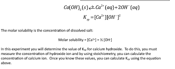 Molar Solubility Ca2 Oh