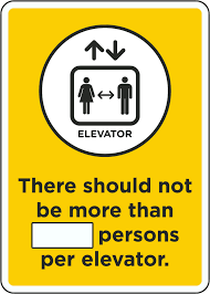 elevator x number of persons sign d6182