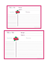 Recipe Card Template Free Best Printable Cards Images On And