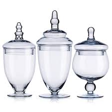 clearblue glass apothecary jars