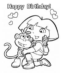 Dora The Explorer Printable Coloring Pages Dora Party Birthday