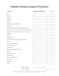 Monthly Business Expense Worksheet Template Business