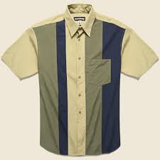 Paneled Shirt Khaki Olive Navy