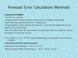 Forecasting Quantitative Methods Read First Outline Define