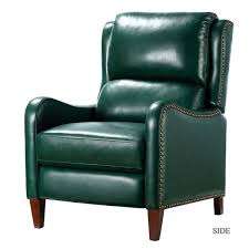 Prolounger coffee brown renu leather power recline and lift chair. Jayden Creation Hyde Green Nailhead Genuine Leather Recliner Rclb0052 Green The Home Depot