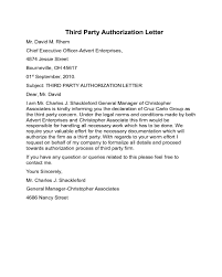 third party authorization letter sle