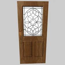 Wood Door With Glass 2 3d Model