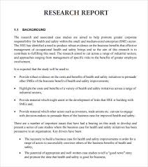 Research Report Format Template Business