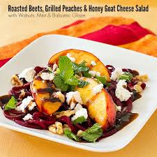 Beet Peach Goat Cheese Salad