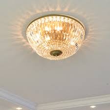 Crystal Bowl Shade Flush Mount Vintage 4 6 Lights Art Deco Indoor Lighting Fixture In Gold Susuohome Com