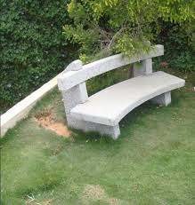 Stone Curved Garden Bench