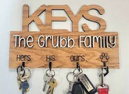 Personalized Key Holder Wall Decor His