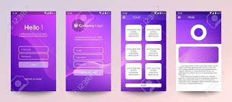Design Of Mobile App, UI, UX, GUI. Set Of User Registration Screens With  Login And Password gambar png
