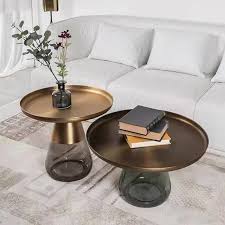 Glass Top Round Bell Coffee Table