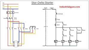 star delta starter control diagram