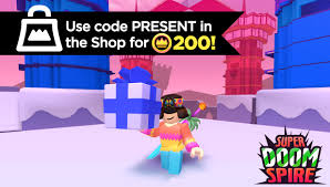 There are tons of crowns, stickers and exclusive items waiting for you. Polyhex On Twitter Super Doomspire S Winter Update Is Here New Tools Stickers The Snowfall Map Lots Of Fixes Changes And More Use The Code Present For 200 Crowns Https T Co B0qczdkws6 Roblox