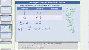 convert a fractions to decimals and