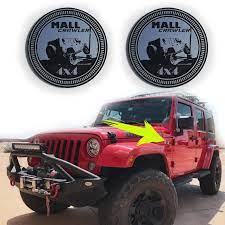 2 mall crawler fender badges fits jeep