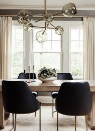 Lowe smoke leather bar stool. Black Leather Dining Chairs With Light Brown Oak Dining Table Transitional Dining Room