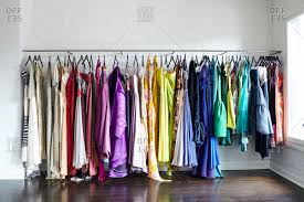 Freestanding clothes drying racks tend to be very large and are perfect for a home that relies on a drying rack for most of their drying needs. Clothing Rack With Designer Women S Dresses Stock Photo Offset