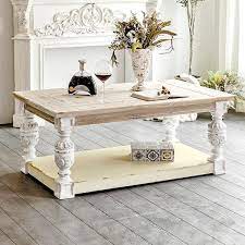 Vintage White Wood Coffee Table