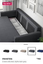 Like New Ikea Friheten 3 Seat Sofa Bed