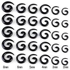 Wholesales 6pairs 12pcs Black Acrylic Spiral Ear Gauges