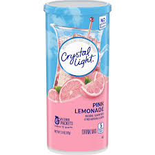 Amazon Com Crystal Light Pink Lemonade Powdered Drink Mix Caffeinated 2 9 Oz Can Pack Of 12 Powdered Soft Drink Mixes Grocery Gourmet Food