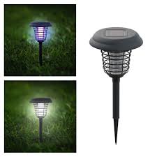 Solar Powered Light Mosquito And Insect Bug Zapper Led Uv Radiation Outdoor Stake Landscape Fixture For Gardens Pathways And Patios By Pure Garden Walmart Com Walmart Com