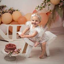 Fancy Dress Clothes Baby Girls 1st Birthday Cake Smash Photo Shoot  gambar png