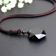 natural obsidian stone pendants