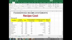 recipe cost calculator food cost