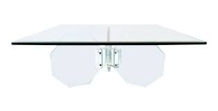Octagon Base Lucite Coffee Table