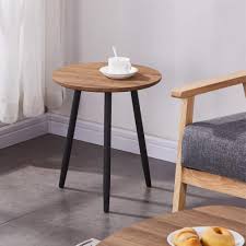 Small coffee table (under 24). Goldfan Wooden Coffee Side Tables Modern Oak Living Room End Tables Sofa Small Round Side Tables For Office Furniture Buy Online In Bahamas At Bahamas Desertcart Com Productid 161858008