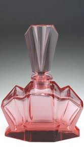 1930s Deco Pink Cut Glass Scent Perfume