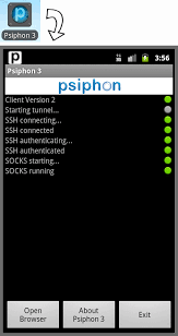 Once you download apk file, provide it with android device permissions to set it up and run it. Psiphon 3 Download Page