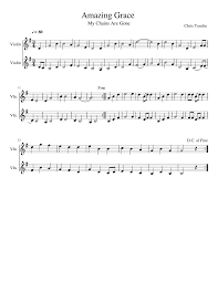A member of the stands4 network. Amazing Grace My Chains Are Gone Sheet Music For Violin String Duet Musescore Com