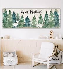 Personalized Woodland Canvas Rustic