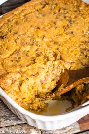 Never one to leave anything go to waste i experimented with corn bread bread pudding. Taco Corn Casserole Recipe Easy Jiffy Mix Cornbread Taco Bake