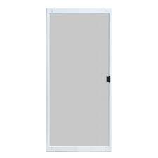 white metal sliding patio screen door