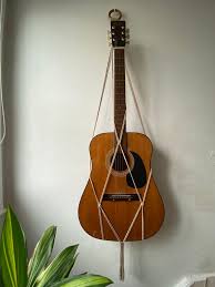 Taupe Macrame Guitar Wall Mount Holder