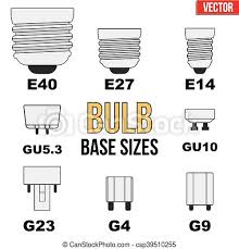 Don't get confused by some other combinations of letters and numbers you see with bulbs. Technical Draw Of Bulb Technical Infographic Of Typical Light Bulb Bases Vector Illustration Isolated On White Background Canstock