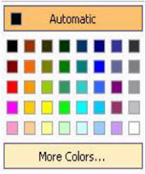 Font Colour Scheme In The Microsoft Office Word 2003